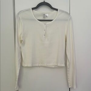 H&M divided white button up shirt